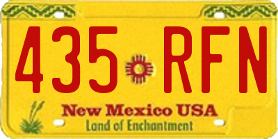 NM license plate 435RFN