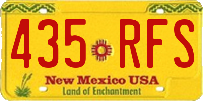 NM license plate 435RFS