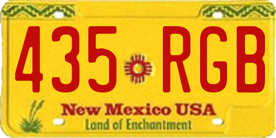 NM license plate 435RGB