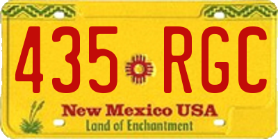 NM license plate 435RGC