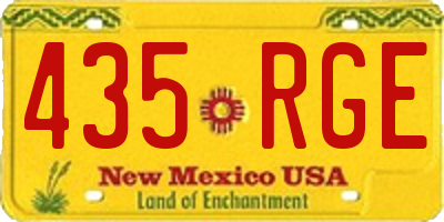 NM license plate 435RGE