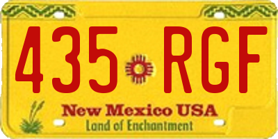 NM license plate 435RGF