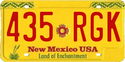 NM license plate 435RGK