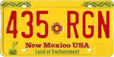 NM license plate 435RGN