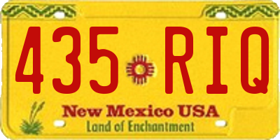 NM license plate 435RIQ