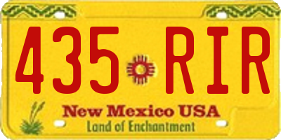 NM license plate 435RIR