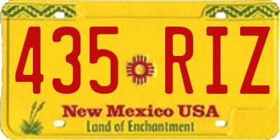 NM license plate 435RIZ