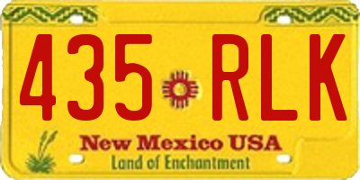 NM license plate 435RLK
