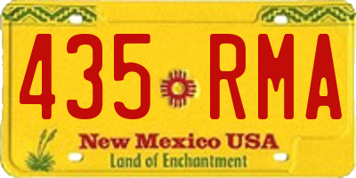 NM license plate 435RMA