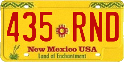 NM license plate 435RND
