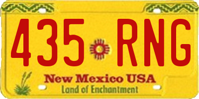 NM license plate 435RNG