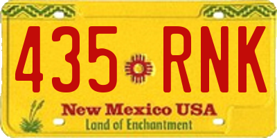 NM license plate 435RNK
