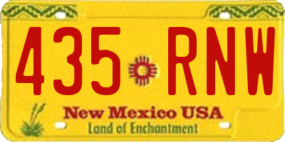 NM license plate 435RNW