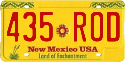 NM license plate 435ROD