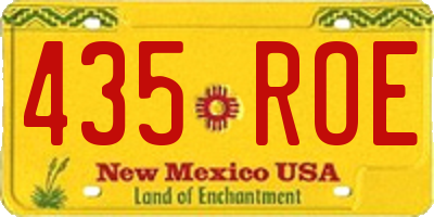 NM license plate 435ROE