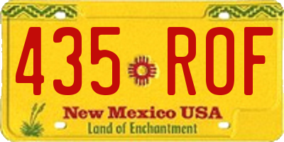 NM license plate 435ROF