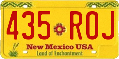 NM license plate 435ROJ