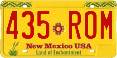 NM license plate 435ROM