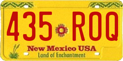 NM license plate 435ROQ