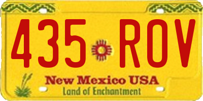 NM license plate 435ROV