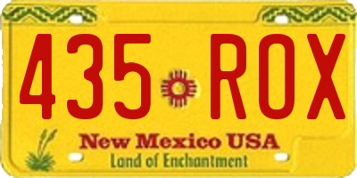 NM license plate 435ROX