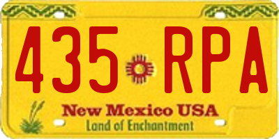 NM license plate 435RPA