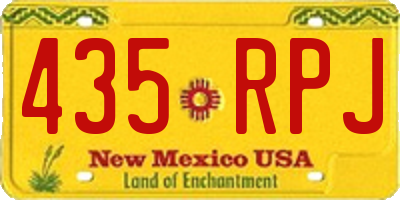 NM license plate 435RPJ