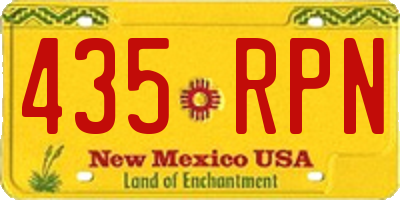 NM license plate 435RPN