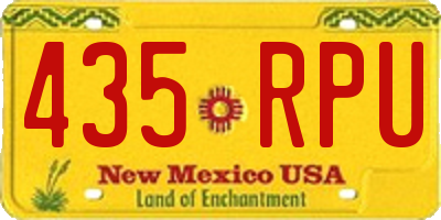 NM license plate 435RPU