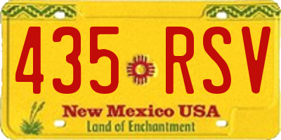NM license plate 435RSV