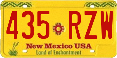 NM license plate 435RZW