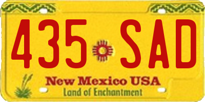 NM license plate 435SAD