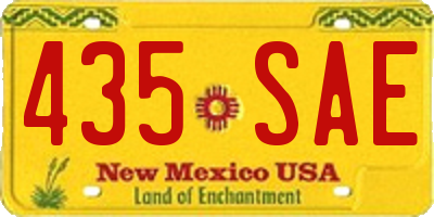 NM license plate 435SAE