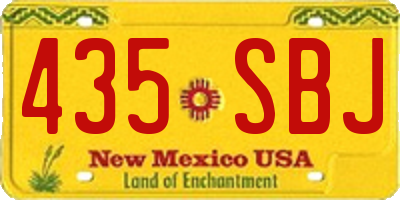 NM license plate 435SBJ