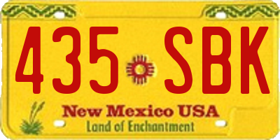 NM license plate 435SBK