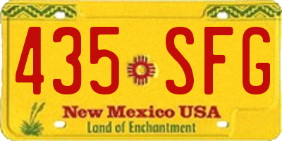 NM license plate 435SFG