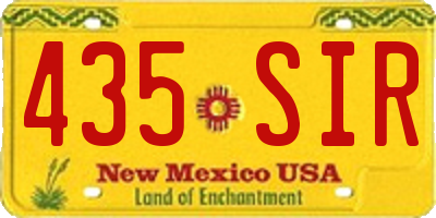 NM license plate 435SIR