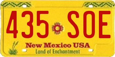 NM license plate 435SOE
