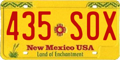 NM license plate 435SOX