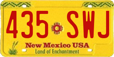 NM license plate 435SWJ