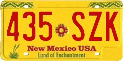 NM license plate 435SZK