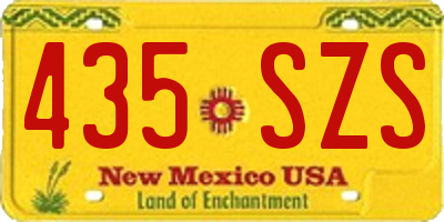NM license plate 435SZS