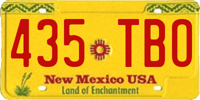 NM license plate 435TBO