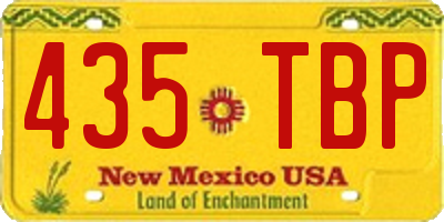 NM license plate 435TBP