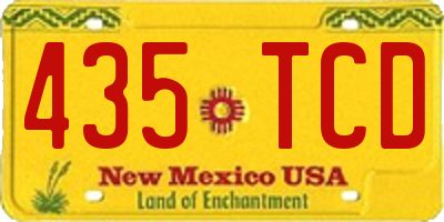 NM license plate 435TCD