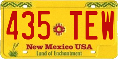 NM license plate 435TEW