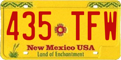 NM license plate 435TFW