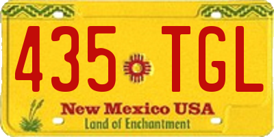 NM license plate 435TGL