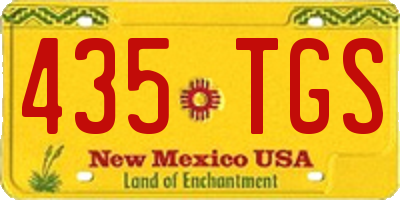 NM license plate 435TGS