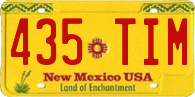 NM license plate 435TIM
